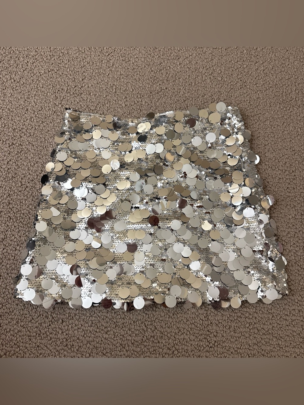 Silver Sequin Mini Skirt - Women's Sparkle Party Skirt